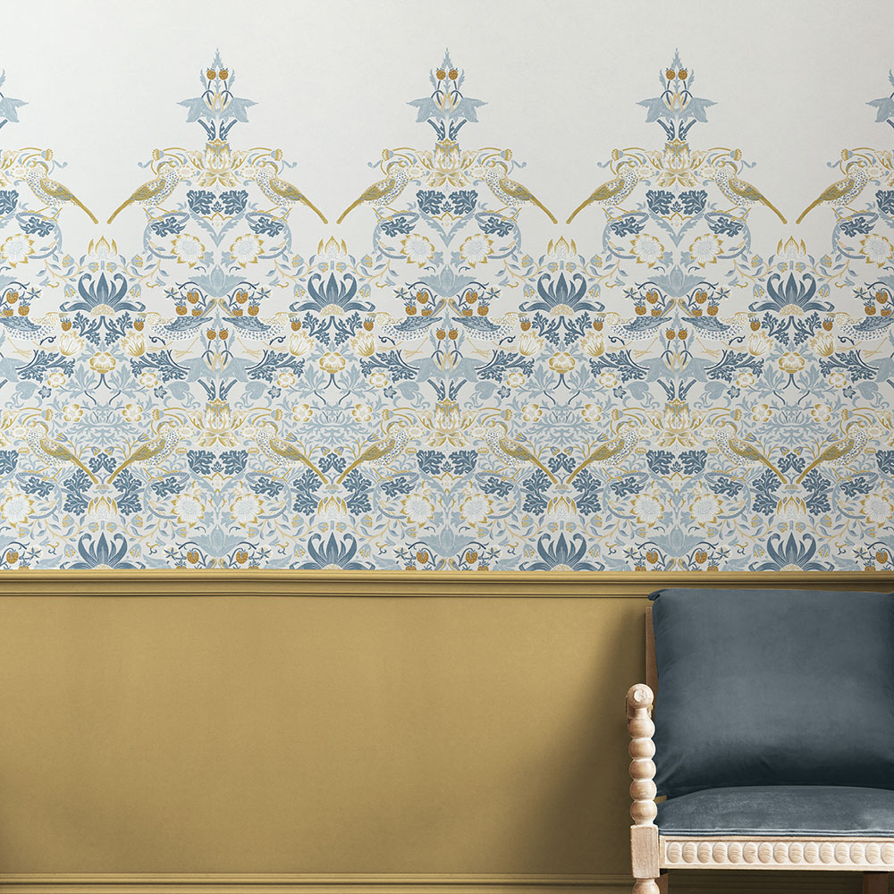 Strawberry Thief Soft Blue Mural - 125319 - 2