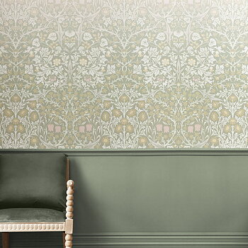 Blackthorn Sage & Pink Mural - 125355