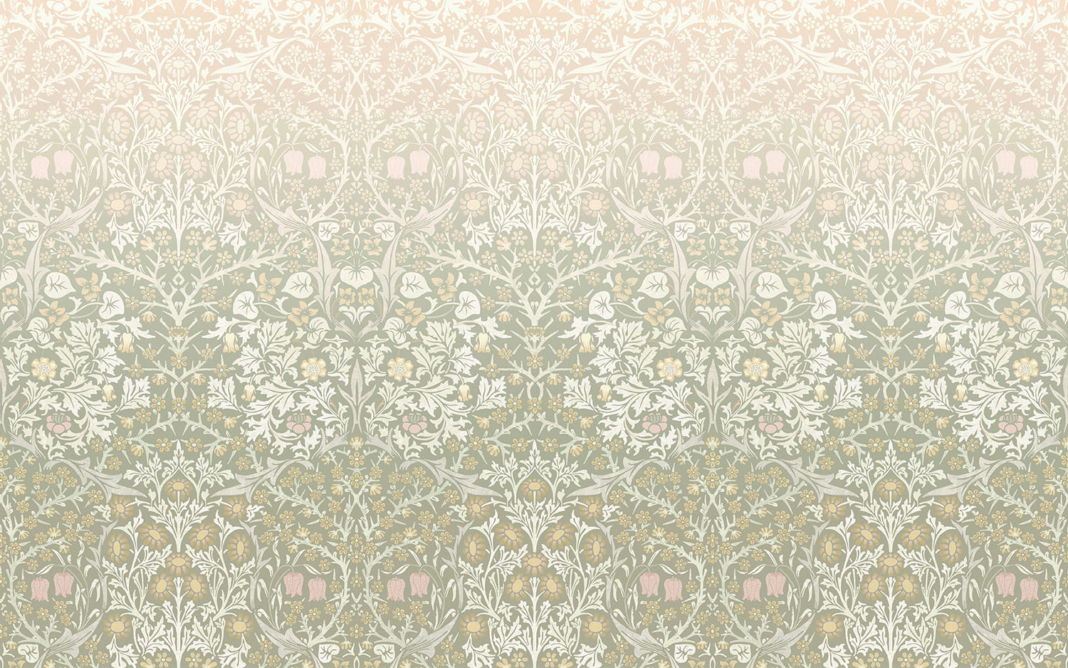 Blackthorn Sage & Pink Mural - 125355