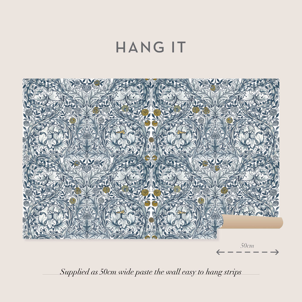 African Marigold Blue Mural - 125400 - 3