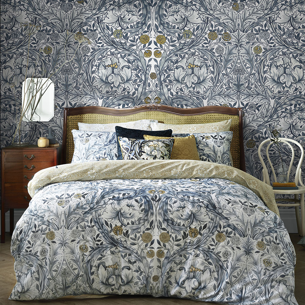 African Marigold Blue Mural - 125400 - 2