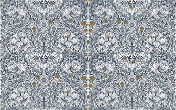 African Marigold Blue Mural - 125400