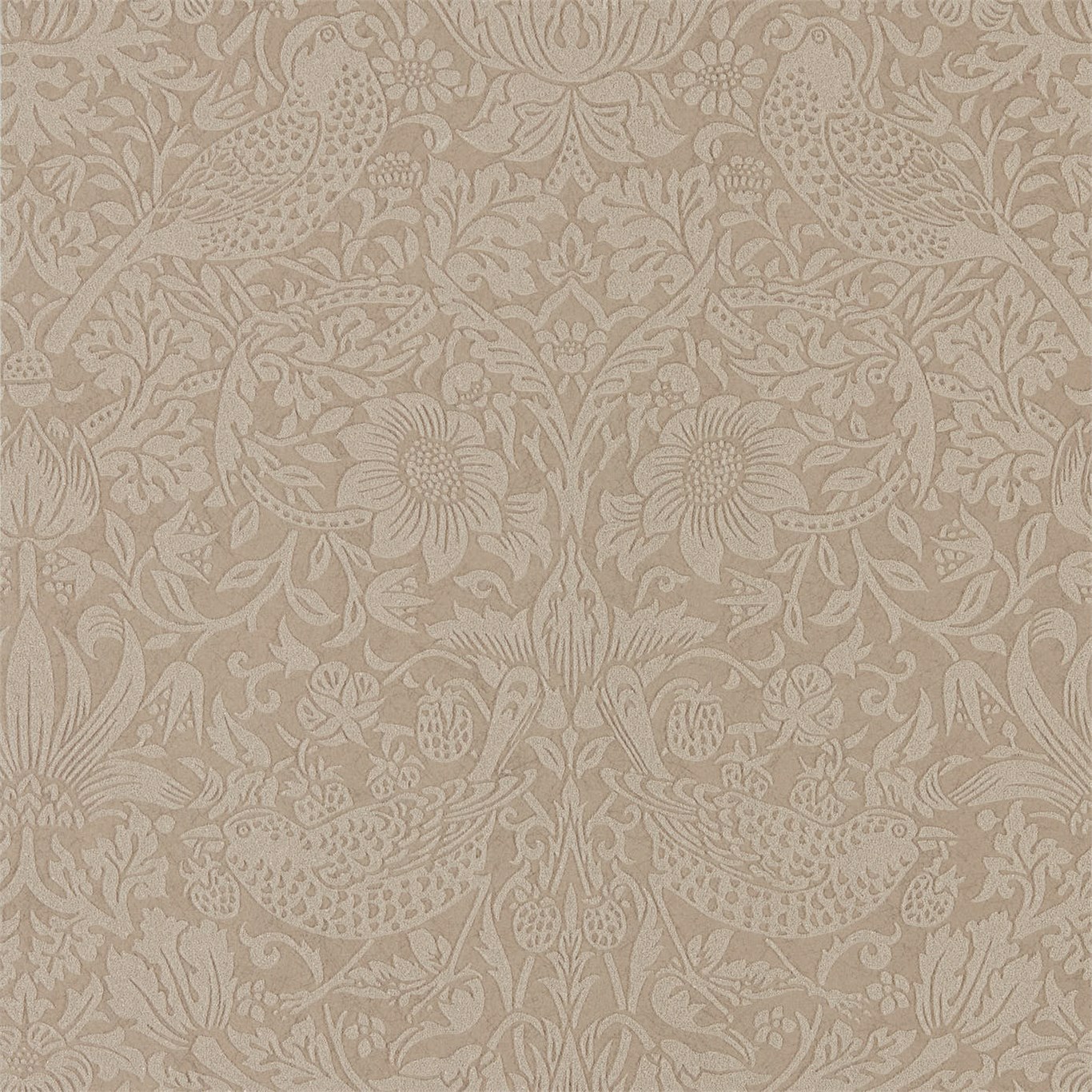 Pure Strawberry Thief Taupe/Gilver - 216019