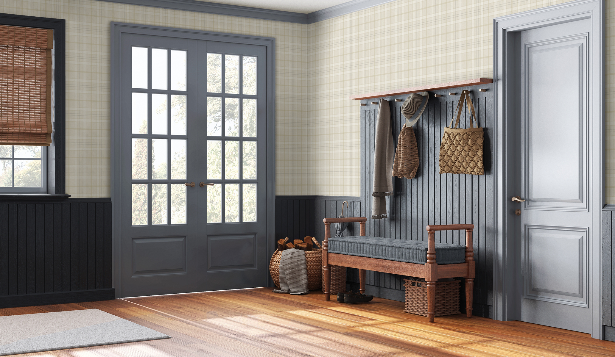 Tailor Plaid (Neutral) - Självhäftande Tapet - NW54307 - 2