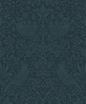 Tonal Bird Garden (Slate Blue) - Självhäftande Tapet - NW54402