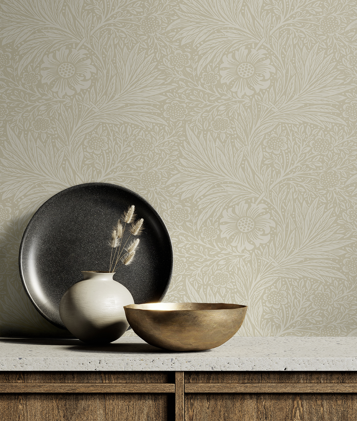 Marigold Garden (Neutral) - Självhäftande Tapet - NW56405 - 2