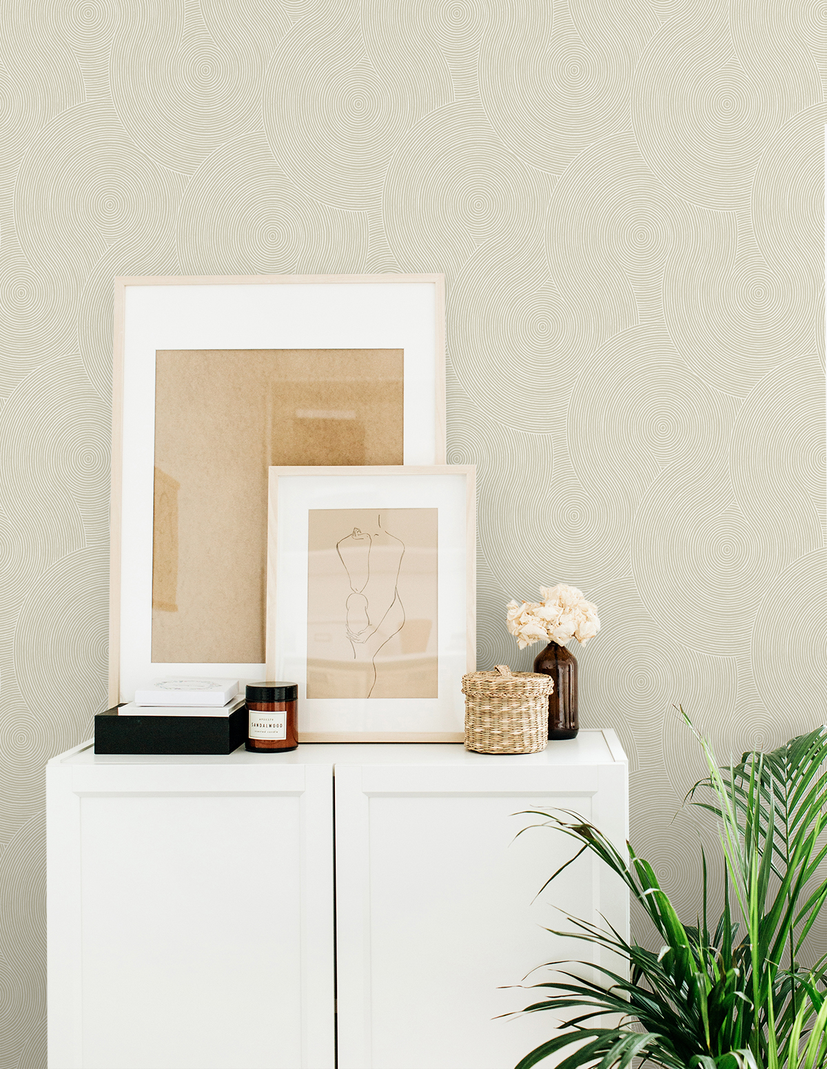 Swirl Geo (Light Beige) - Självhäftande Tapet - NW56705 - 2