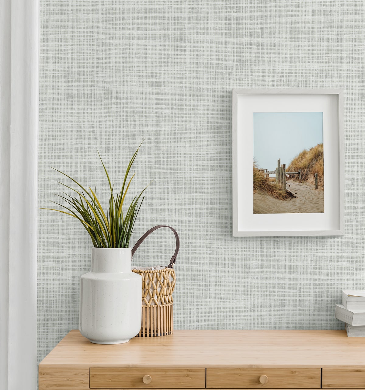 Silas Faux Linen (Marshmallow) - Självhäftande Tapet - NW57800 - 2