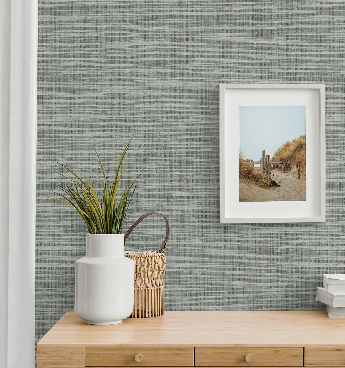 Silas Faux Linen (Pavestone) - Självhäftande Tapet - NW57808 - 2