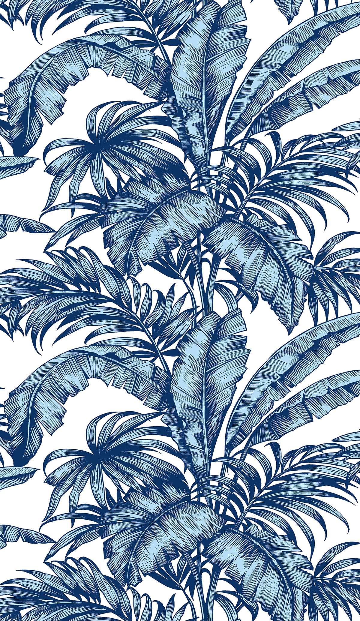 Palm Jungle (Marine Blue) - Självhäftande Tapet - NW40402