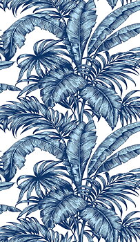 Palm Jungle (Marine Blue) - Självhäftande Tapet - NW40402