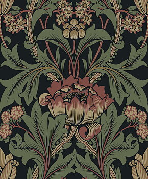 Primrose Floral (Wrought Iron & Clay) - Självhäftande Tapet - NW44401