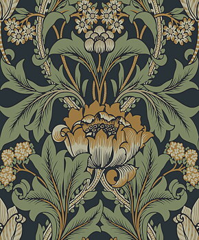 Primrose Floral (Midnight Blue & Goldenrod) - Självhäftande Tapet - NW44404