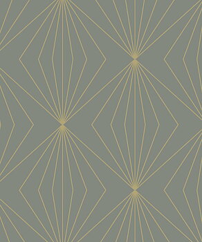 Gem Geometric (Grey & Metallic Gold) - Självhäftande Tapet - NW53105