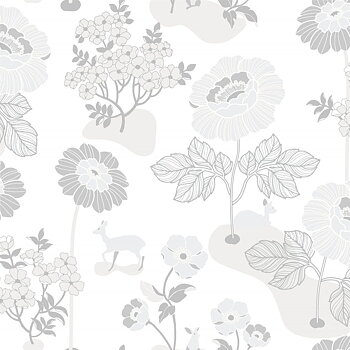 Blomsteräng, silver - 398-01