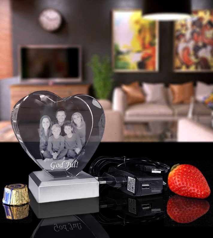 Christmas Package Heart With 3D Crystal