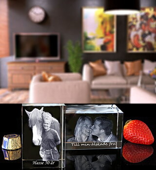 3D Crystal Oblong 90x60x60mm