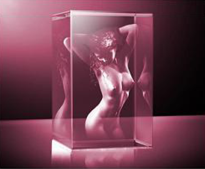 Erotic 3D Art, 360 degrees, Item 1. Crystal Block 150x200x100 mm