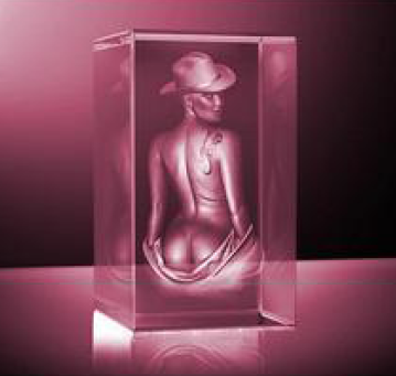 Erotic 3D Art, 360 degrees, Item 2. Crystal Block 80x120x80 mm