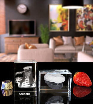 3D Crystal Oblong 80x50x50mm