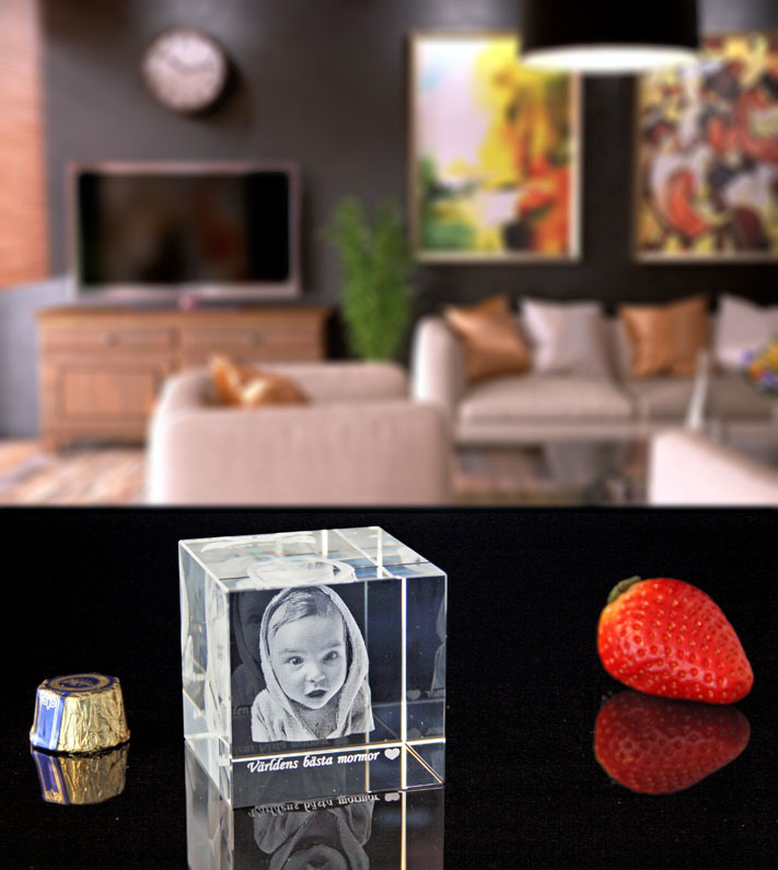 3D kristall kub 50x50x50mm