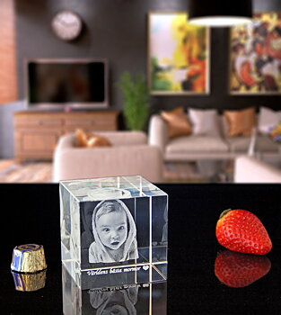 3D kristall kub 60x60x60mm
