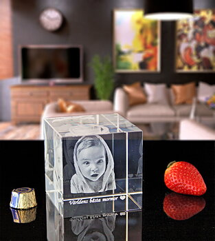 3D kristall kub 80x80x80mm