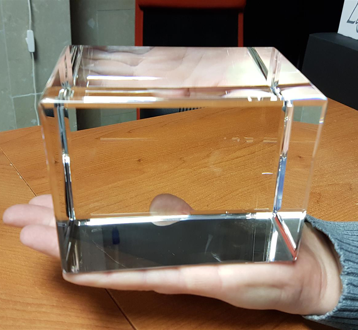 3D kristall avlång 130x100x90mm med extra breda dubbla fasetter (2 mm)  - 4