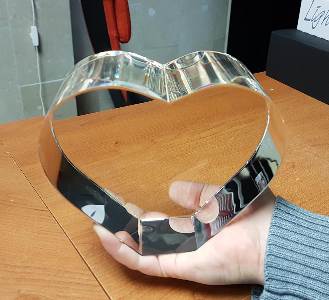 3D Crystal Heart Large 160x130x80mm.  - 2
