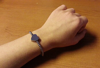 Charm Bracelet ''Alessa' + Heart-Shaped Charm with Your Text
