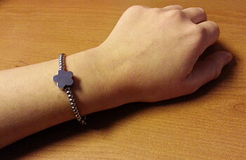 Charm Bracelet ''Alessa' + Flower-Shaped Charm with Your Text