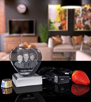 Father's Day Gift Package Heart With 3D Crystal