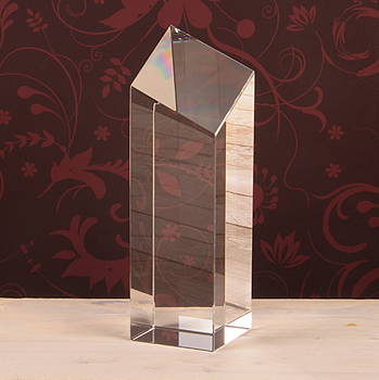 3D Crystal Slanted Top Award Large 200x60x60mm