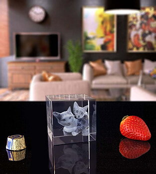3D Crystal Cube 50x50x50mm