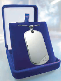 Tag Large 30x50x2mm Silver with Strass