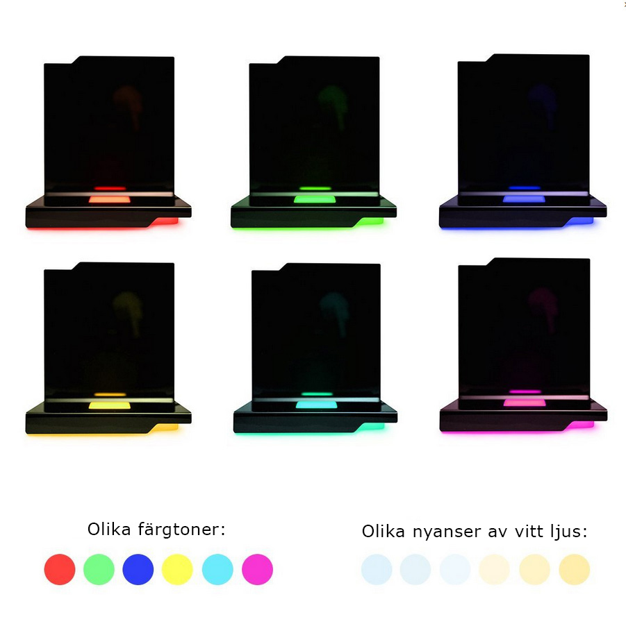 Exclusive Glossy Black Lighting 'Serenata' 215x125x280mm (white and color) - 6