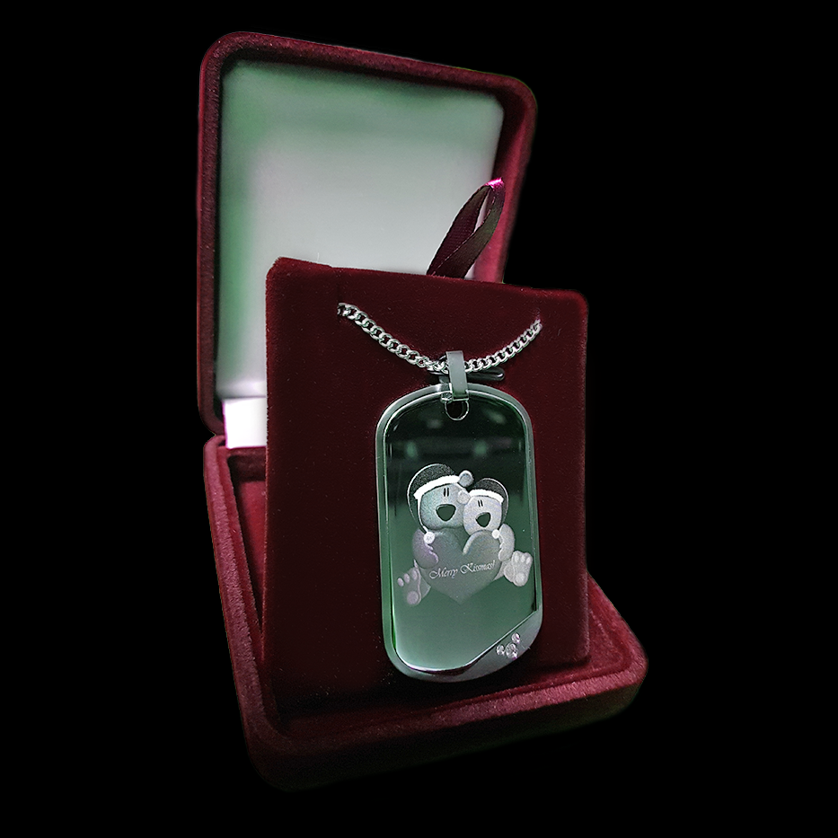 Merry Kissmas Tag 30x50x2mm Silver Plated with Strass