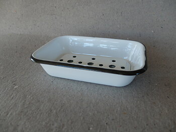 Tvålkopp/Emaljerad/Vit