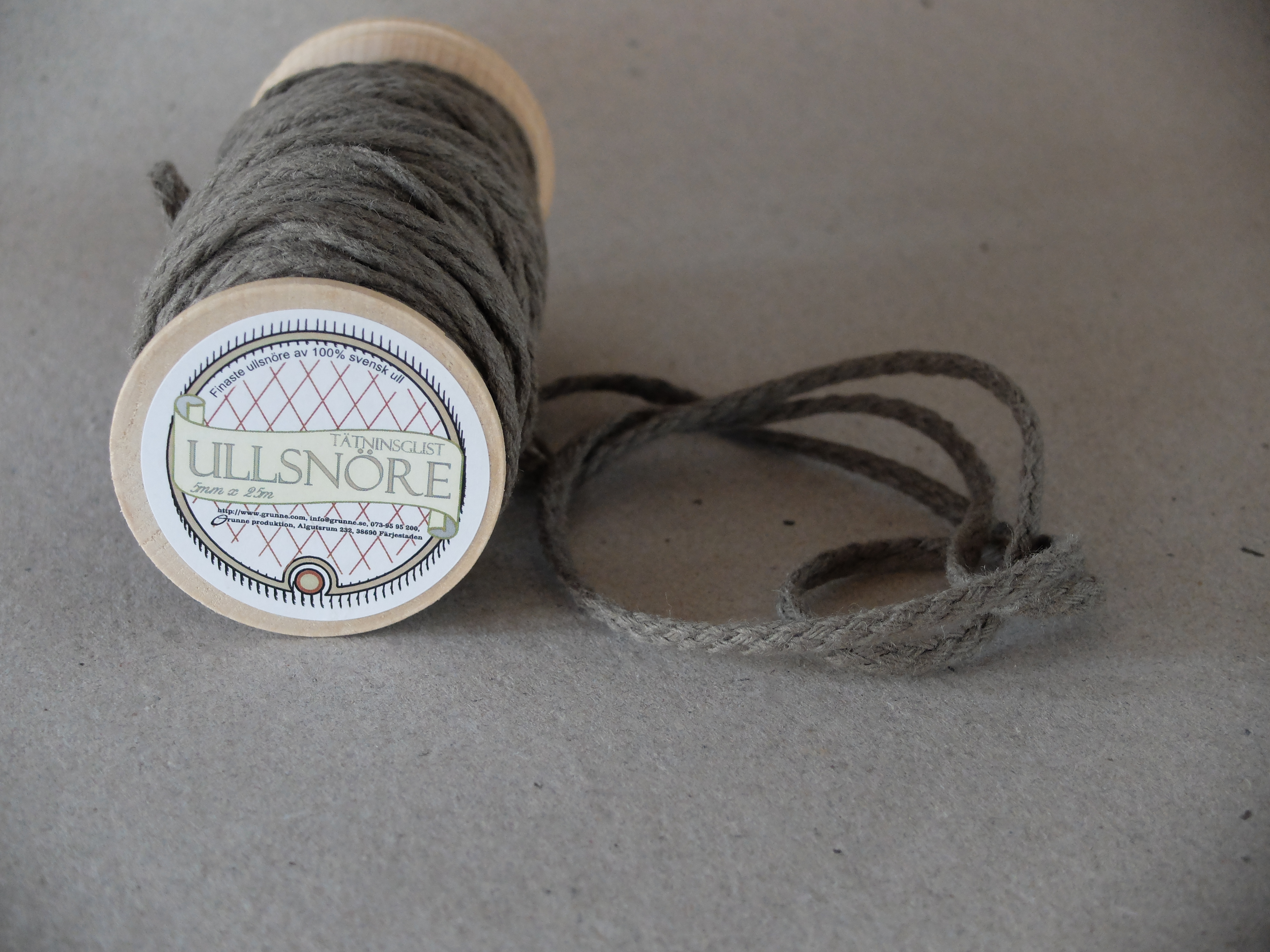 Ullsnöre/tätningslist 8mm - 2