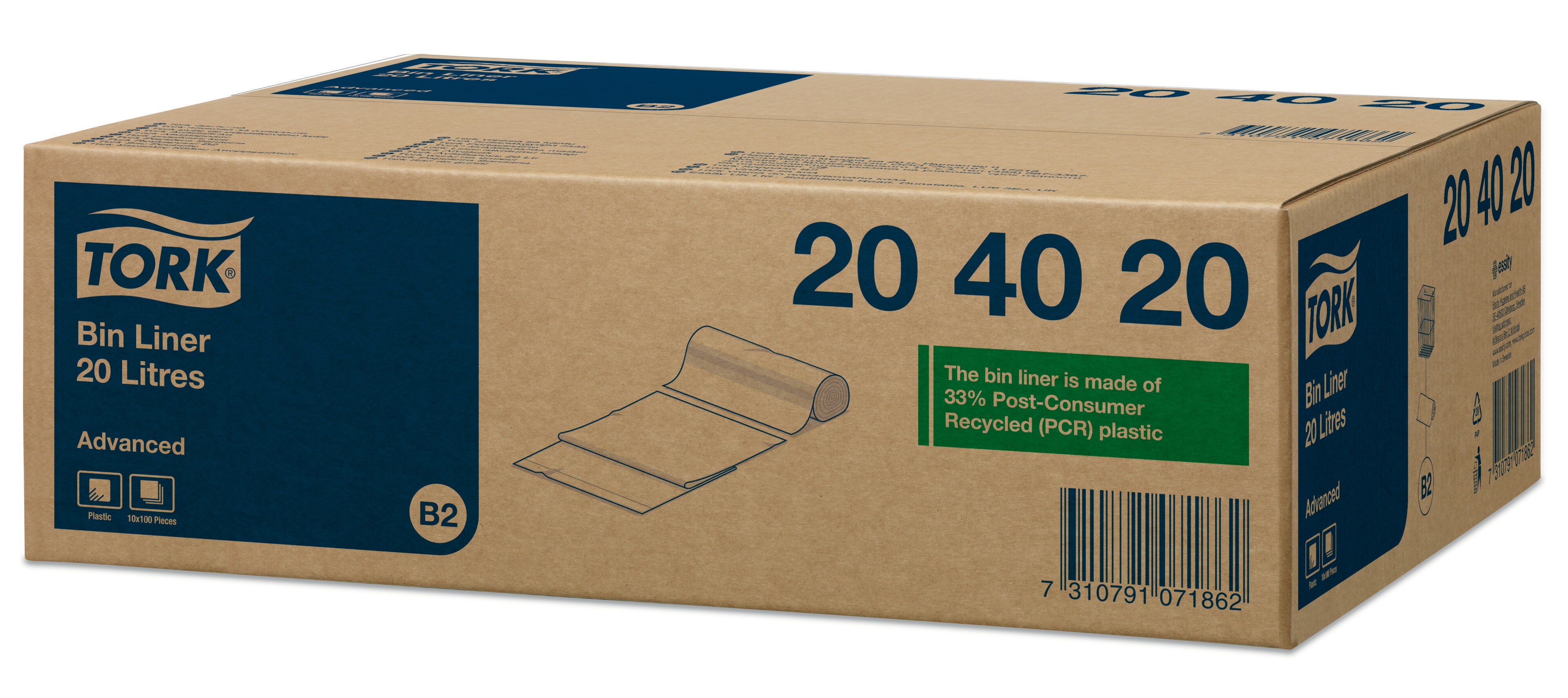 Tork 20L soppåse Vit B2 52 x 58 cm - 3