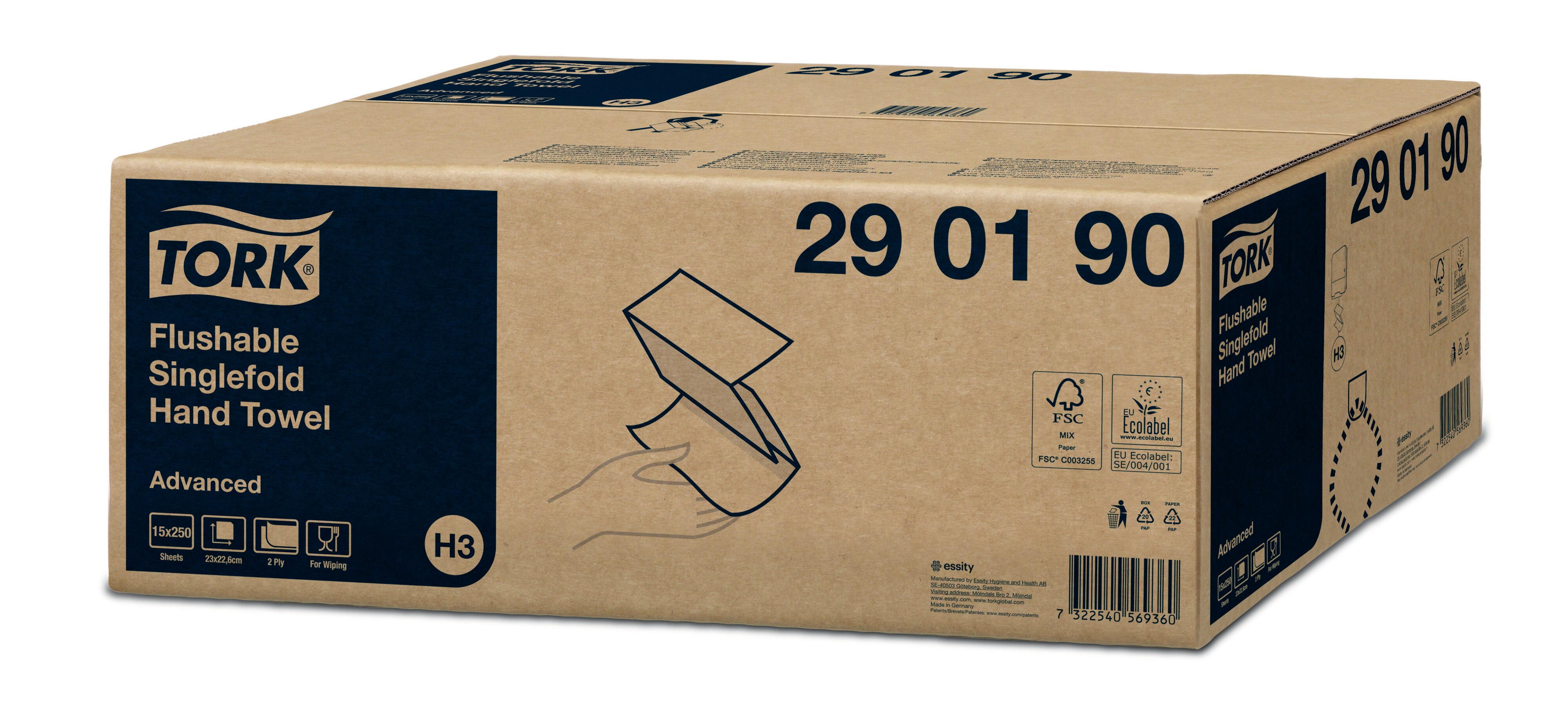 Tork Singlefold Handduk – Spolbar, H3 - 3