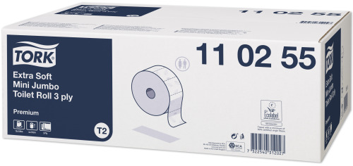 Tork Mini Jumbo Extra Mjukt Toalettpapper – 3-lagers, T2