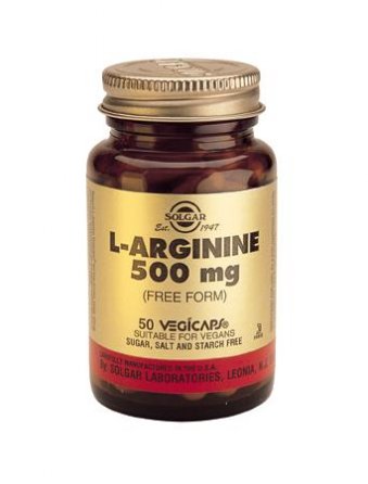 L-Arginine 500 mg Fri form 50 veg.kap Solgar