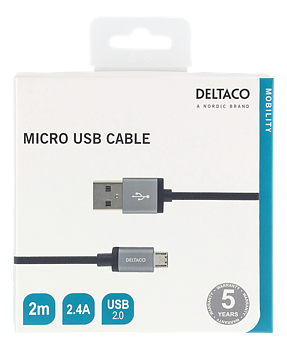 Laddningskabel Micro USB Förstärkt 2m