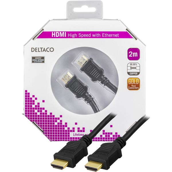 2m Deltaco HDMI Svart