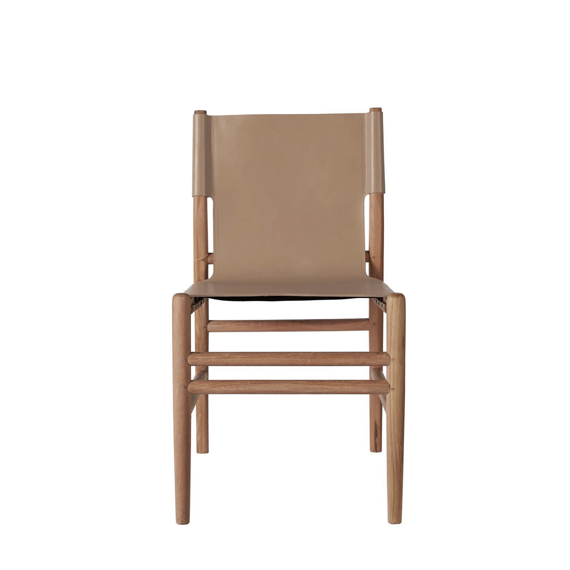 Matstol Porto – teak och läder - 3