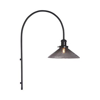 August Vägglampa med glasskärm Svart