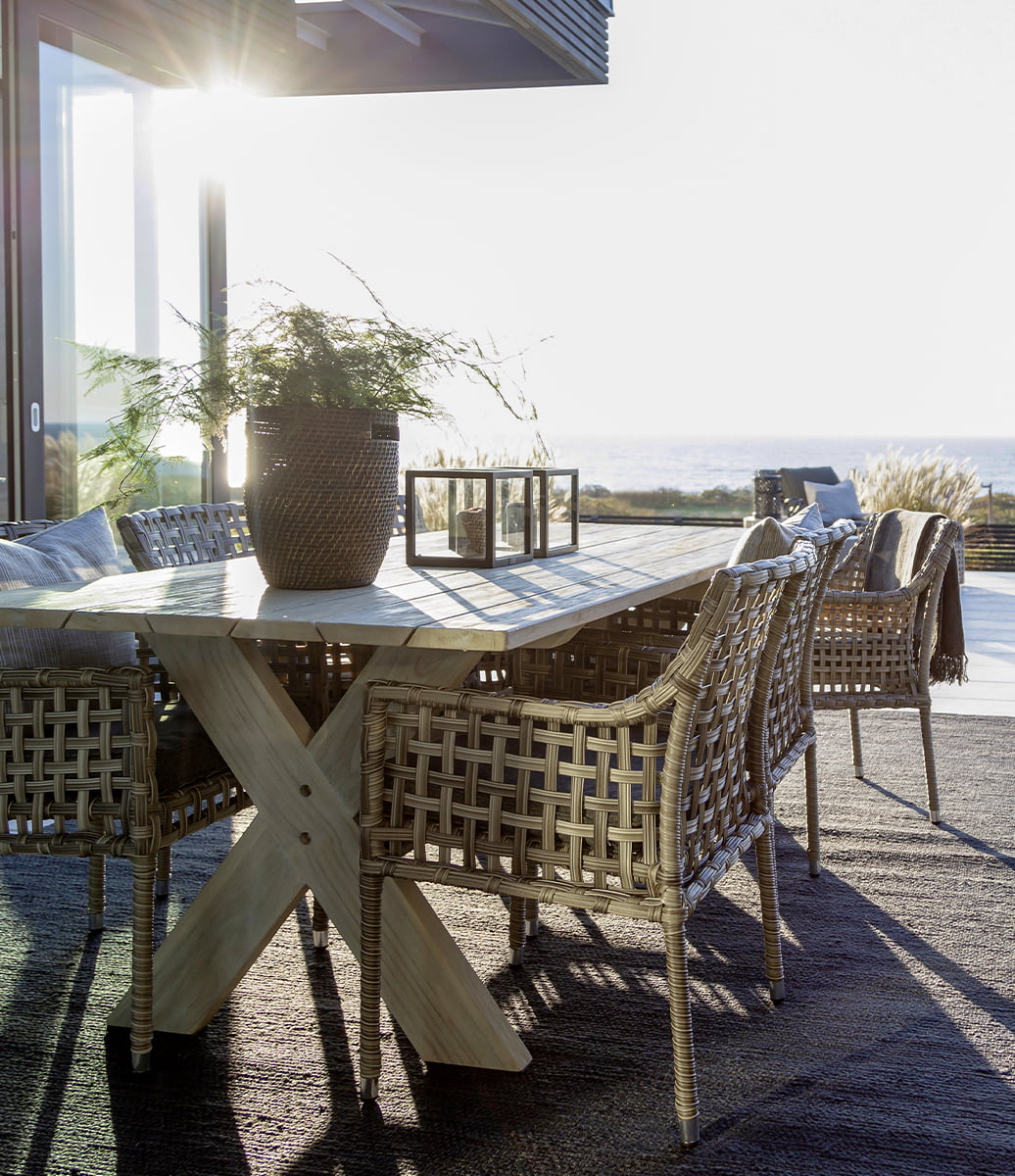 Artwood -  Santa Monica matstol i konstrotting inkl. offwhite dyna