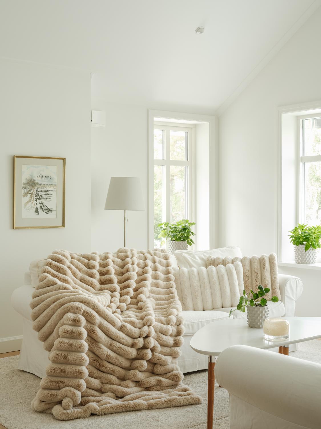 Liny Pälspläd Beige