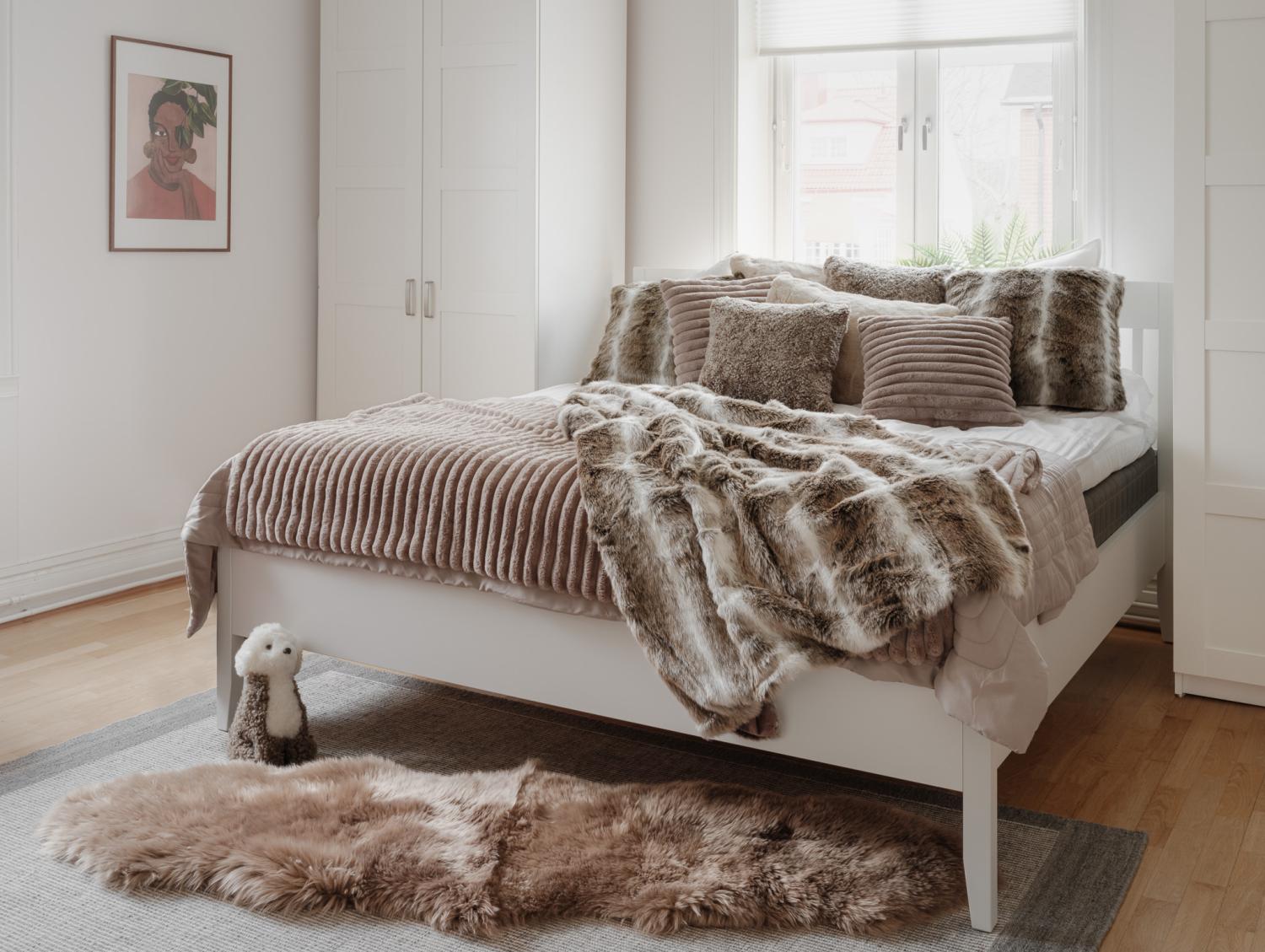 Stripy Pläd Taupe